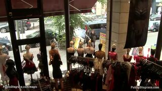 European Blond Bound In Shop Window