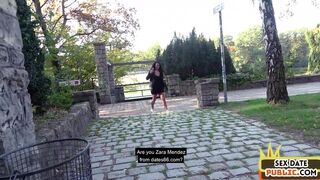 Outdoor public busty German MILF POV fucked by sex date