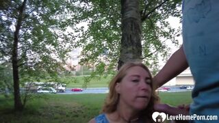 Picked up MILF gets fucked hard outdoors