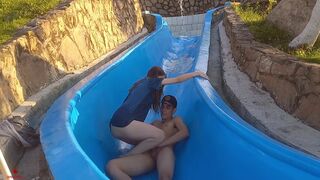 Stepsister Gets Stuck On The Slide, I Offer Her Help In Exchange For Fucking Her