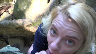 Blonde Cutie Getting Her Tight Pussy Fucked In The Forest