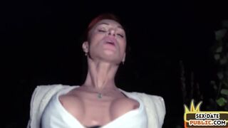 Public POV German MILF gets banged after outdoor cocksucking