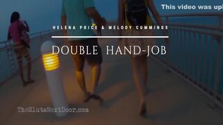 Melody Cummings, Helena Price And Funny Floridaman - Double Handjob On Public Beach 10 Min