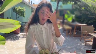 Katty West - I Asked A Friend To Cum On My Face In A Cafe So I Could Eat Food With Sperm - Public Cumwalk 10 Min