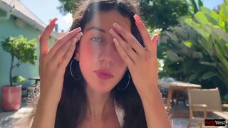 Katty West - I Asked A Friend To Cum On My Face In A Cafe So I Could Eat Food With Sperm - Public Cumwalk 10 Min