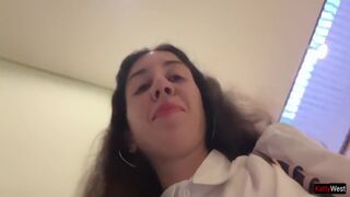 Katty West - I Asked A Friend To Cum On My Face In A Cafe So I Could Eat Food With Sperm - Public Cumwalk 10 Min