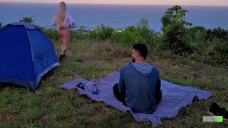 Risky Sex Real Amateur Couple Fucking At Camp