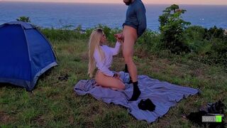 Risky Sex Real Amateur Couple Fucking At Camp