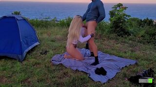 Risky Sex Real Amateur Couple Fucking At Camp