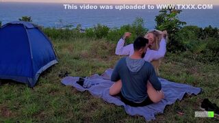 Risky Sex Real Amateur Couple Fucking At Camp