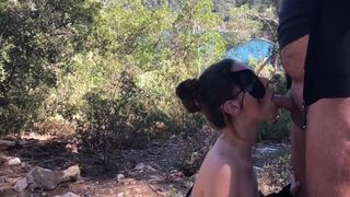 Public No Hands Deepthroat With Cum In Mouth On Sainte Victoire