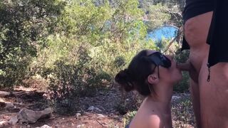 Public No Hands Deepthroat With Cum In Mouth On Sainte Victoire