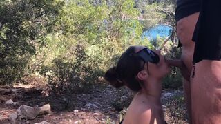 Public No Hands Deepthroat With Cum In Mouth On Sainte Victoire