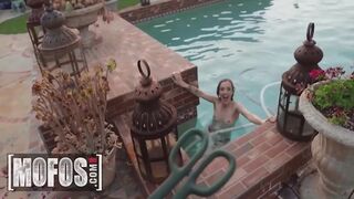 Stunning Brunette Rides A Thick Dick In Pov Inside Her Outdoors Pool 12 Min With Karla Kush And Ricky Johnson