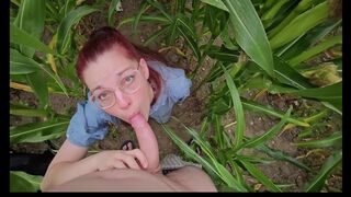 Blowjob And Facial In A Corn Field