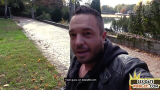 German bigass MILF public fucked outdoor on POV sex date