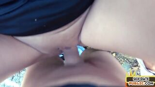 German bigass MILF public fucked outdoor on POV sex date