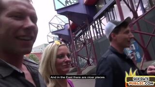 German mature 3some fucked outdoor in public Gonzo sex