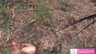 Rough Sex - Kinky Forest Girl Bdsm Bondage And Humiliating Rough Fuck With Stranger In The Woods