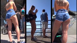 Delicious Little Woman In Shorts Teasing Men