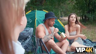 VIP4K. Horny couples lick asses in the woods and fuck with each other