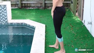 Yoga Chick Sveera Stretches Outside And Then Loses Her Yoga