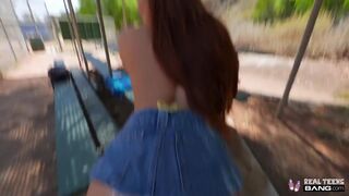 18+ - Stunning Redhead Teen 18+ Loves Risky Blowjobs And Sex In The Public With Rough Sex, Stella Luxx And Real Teens