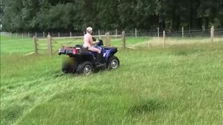 Crazy Naked Matures In Floppy Hats On A Quad Bike