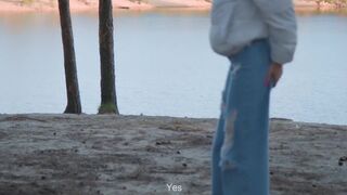 Risky Blowjob On The Beach With Skye Wood